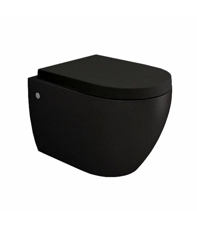 CREAVIT Compleet Randloos Toiletset Mat Zwart met Bidet Hangtoilet Bocchi Jet flush Randloos