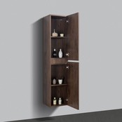 Badkamermeubel Callisto Diamond Hangend met Topblad 120x50x48cm Walnoot 2 Lades Softclose Greeploos Topblad Zonder Afvoergat en Kraangat