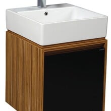 Badkamermeubel MASS Zwart-Bruin 50x85x50cm Keramische Wastafel 1 kraangat met overloop.