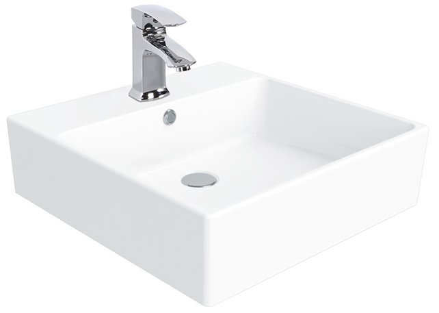 Badkamermeubel MASS Zwart-Bruin 50x85x50cm Keramische Wastafel 1 kraangat met overloop.