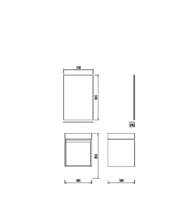 Badkamermeubel MASS Zwart-Bruin 50x85x50cm Keramische Wastafel 1 kraangat met overloop.