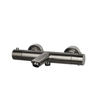 SANI-SUPPLY SaniPro Effeze Thermostaat Badkraan GunMetal Opbouw Rond 2 Greeps Onderuitloop