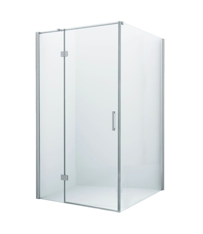 Douchecabine Wies 110x90cm Rechthoek Draaideur Antikalk Helder Glas Chroom Profiel 8mm Veiligheidsglas Easy Clean