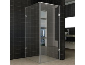 Douchecabine Collins Vierkant Draaideur 100x100x200cm Antikalk Helder Glas Profielloos 8mm Veiligheidsglas Easy Clean