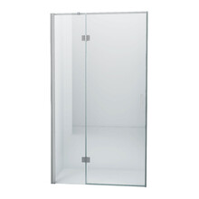 Douchedeur Nisdeur Draaideur met Vaste Wand 80(60-20)x200cm Antikalk Helder Glas Chroom Profiel 8mm Veiligheidsglas Easy Clean