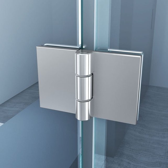 Douchedeur Nisdeur Draaideur met Vaste Wand 80(60-20)x200cm Antikalk Helder Glas Chroom Profiel 8mm Veiligheidsglas Easy Clean