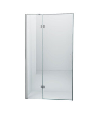 Douchedeur Nisdeur Draaideur met Vaste Wand 100(60-40)x200cm Antikalk Helder Glas Chroom Profiel 8mm Veiligheidsglas Easy Clean