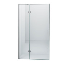 Douchedeur Nisdeur Draaideur met Vaste Wand 110(60-50)x200cm Antikalk Helder Glas Chroom Profiel 8mm Veiligheidsglas Easy Clean