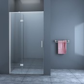 Douchedeur Nisdeur Draaideur met Vaste Wand 110(60-50)x200cm Antikalk Helder Glas Chroom Profiel 8mm Veiligheidsglas Easy Clean