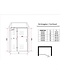 Douchedeur Nisdeur Draaideur met Vaste Wand 120(60-60)x200cm Antikalk Helder Glas Chroom Profiel 8mm Veiligheidsglas Easy Clean