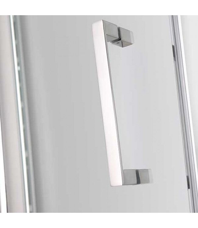 Douchedeur Nisdeur Draaideur met Vaste Wand 120(60-60)x200cm Antikalk Helder Glas Chroom Profiel 8mm Veiligheidsglas Easy Clean