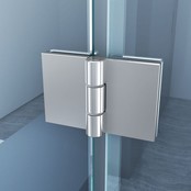 Douchedeur Nisdeur Draaideur met Vaste Wand 140(60-80)x200cm Antikalk Helder Glas Chroom Profiel 8mm Veiligheidsglas Easy Clean