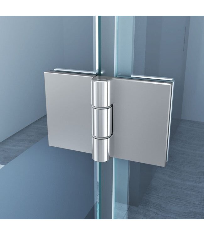 Douchedeur Nisdeur Draaideur met Vaste Wand 140(60-80)x200cm Antikalk Helder Glas Chroom Profiel 8mm Veiligheidsglas Easy Clean