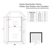Glazen Douchedeur 100cm - Mania Helder Glas Nisdeur met Draaideur - Verstelbaar Swingdeur met Antikalk Glazen Douchedeur 100cm - Mania Helder Glas Nisdeur met Draaideur - Verstelbaar Swingdeur met Antikalk