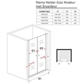 Pendeldeur met Glazen Douchedeur 80cm - Mania Helder Glas Nisdeur met Draaideur - Antikalk en Verstelbaar