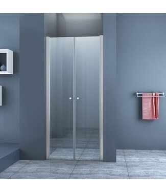 Pendeldeur met Glazen Douchedeur 120cm - Mania Helder Glas Nisdeur met Draaideur - Antikalk en Verstelbaar