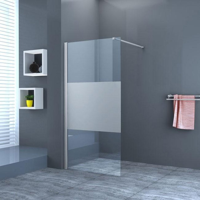 Inloopdouche 110x200 - Mania Helder/Mat Glas 10mm Douchewand - Veiligheidsglas met Antikalk