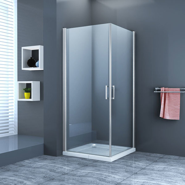 Douchecabine Lara Vierkant Dubbele Draaideur 90x90x200cm Antikalk Helder Glas Chroom Profiel 8mm Veiligheidsglas Easy Clean Douchecabine Lara Vierkant Dubbele Draaideur 90x90x200cm Antikalk Helder Glas Chroom Profiel 8mm Veiligheidsglas Easy Clean