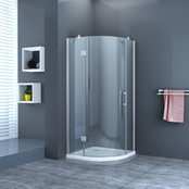 Douchecabine Kwartrond Draaideur Linksdraaiend 90x90x200cm Antikalk Helder Glas Chroom Profiel 8mm Veiligheidsglas Easy Clean