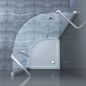 Douchecabine Kwartrond Draaideur Linksdraaiend 90x90x200cm Antikalk Helder Glas Chroom Profiel 8mm Veiligheidsglas Easy Clean