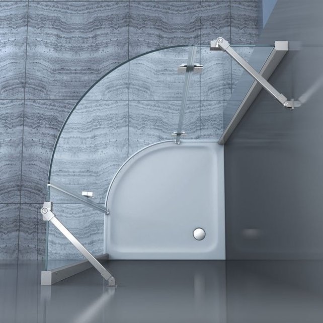 Douchecabine Kwartrond Draaideur Linksdraaiend 90x90x200cm Antikalk Helder Glas Chroom Profiel 8mm Veiligheidsglas Easy Clean