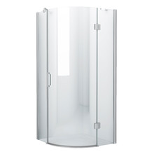 Douchecabine Kwartrond Draaideur Rechtsdraaiend 90x90x200cm Antikalk Helder Glas Chroom Profiel 8mm Veiligheidsglas Easy Clean