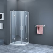 Douchecabine Kwartrond Draaideur 90x90x200cm Antikalk Helder Glas Chroom Profiel 8mm Veiligheidsglas Easy Clean