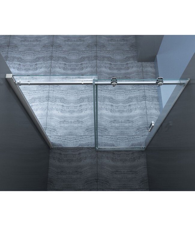 Douchedeur Slice Nisdeur Schuifdeur 110x200cm Antikalk Helder Glas Chroom Profiel 8mm Veiligheidsglas Easy Clean