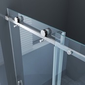 Douchedeur Slice Nisdeur Schuifdeur 140x200cm Antikalk Helder Glas Chroom Profiel 8mm Veiligheidsglas Easy Clean