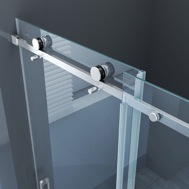 Douchedeur Slice Nisdeur Schuifdeur 140x200cm Antikalk Helder Glas Chroom Profiel 8mm Veiligheidsglas Easy Clean