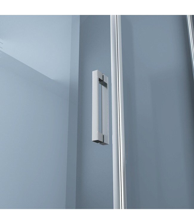 Douchedeur Slice Nisdeur Schuifdeur 160x200cm Antikalk Helder Glas Chroom Profiel 8mm Veiligheidsglas Easy Clean