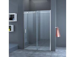 Douchedeur Slice Nisdeur Schuifdeur 170x200cm Antikalk Helder Glas Chroom Profiel 8mm Veiligheidsglas Easy Clean