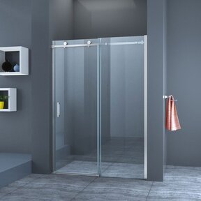 Douchedeur Slice Nisdeur Schuifdeur 170x200cm Antikalk Helder Glas Chroom Profiel 8mm Veiligheidsglas Easy Clean