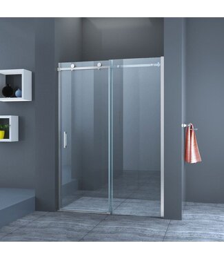 Douchedeur Slice Nisdeur Schuifdeur 170x200cm Antikalk Helder Glas Chroom Profiel 8mm Veiligheidsglas Easy Clean