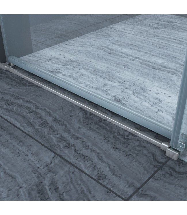 Douchedeur Slice Nisdeur Schuifdeur 170x200cm Antikalk Helder Glas Chroom Profiel 8mm Veiligheidsglas Easy Clean