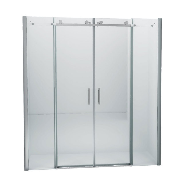 Douchedeur Slice Nisdeur Schuifdeur 180x200cm Antikalk Helder Glas Chroom Profiel 8mm Veiligheidsglas Easy Clean