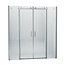 SaniPRO Douchedeur Slice Nisdeur Schuifdeur 180x200cm Antikalk Helder Glas Chroom Profiel 8mm Veiligheidsglas Easy Clean