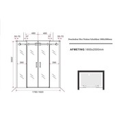 Douchedeur Slice Nisdeur Schuifdeur 180x200cm Antikalk Helder Glas Chroom Profiel 8mm Veiligheidsglas Easy Clean