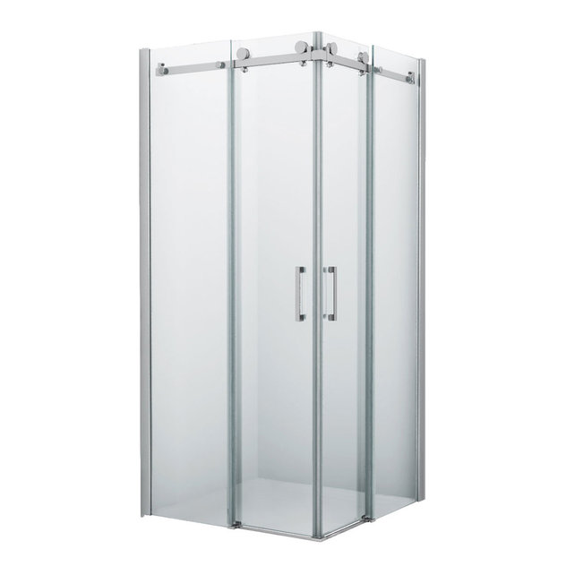 Douchecabine Slice Vierkant Schuifdeur 100x100x200cm Antikalk Helder Glas Chroom Profiel 8mm Veiligheidsglas Easy Clean