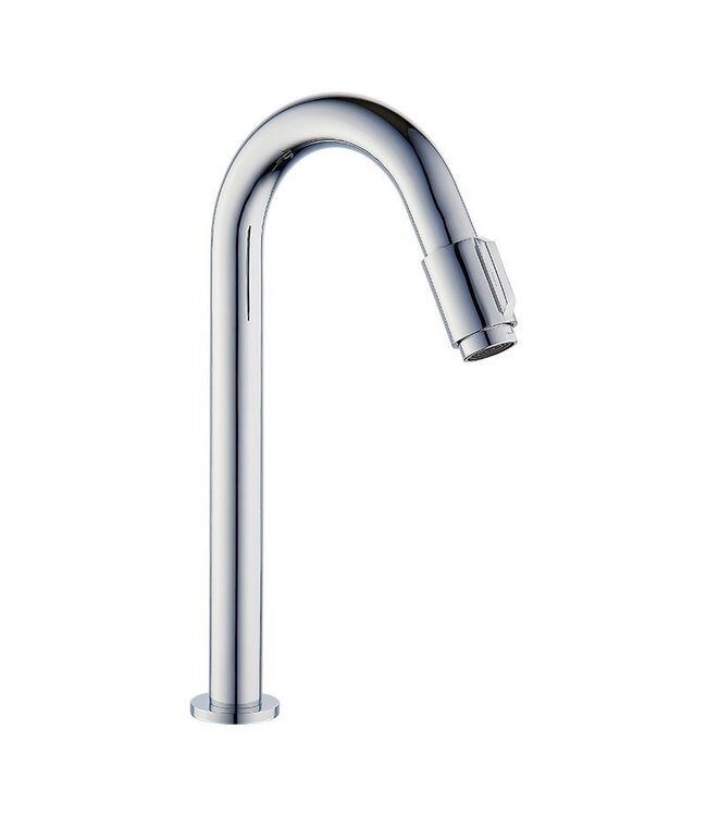 Parro Mini Toilet Fonteinset met Handdoekhouder Chroom Kraan, Sifon en Push-UP Waskom Natuursteen