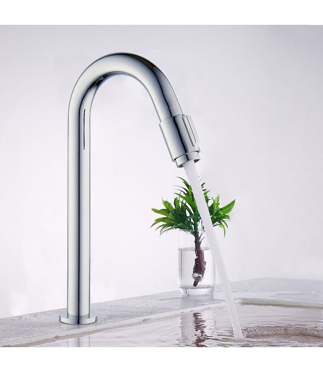 Parro Mini Toilet Fonteinset met Handdoekhouder Chroom Kraan, Sifon en Push-UP Waskom Natuursteen