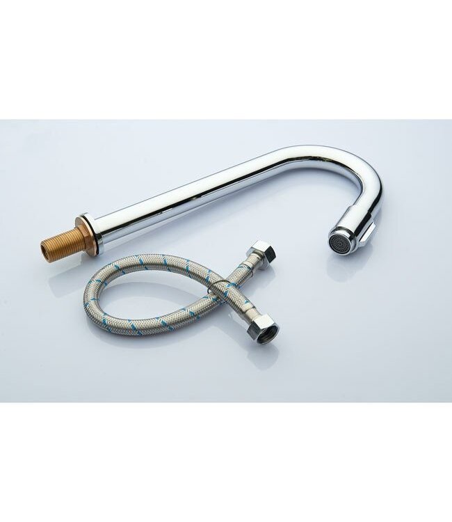 Parro Mini Toilet Fonteinset met Handdoekhouder Chroom Kraan, Sifon en Push-UP Waskom Natuursteen