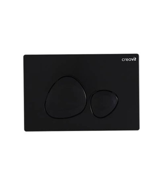 Hangtoiletset Mat Zwart Randloos Creavit Freedom Toiletset met GP5003 + Drukplaat + WC bril Softclose Zwart Mat