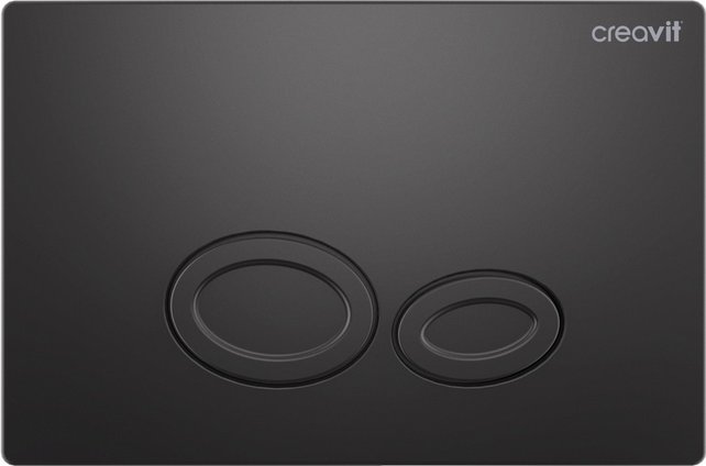 Hangtoiletset Mat Antraciet Randloos Creavit Freedom Toiletset met GP5003 + Drukplaat + WC bril Softclose Antraciet Mat