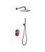 Inbouw Regendouche set Effeze Geborsteld koper Rond 25 cm Hoofddouche muur Thermostaatkraan incl. handdouche