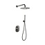 SANI-SUPPLY Inbouw Regendouche set Effeze Mat Zwart Rond 25 cm Hoofddouche muur Thermostaatkraan incl. handdouche