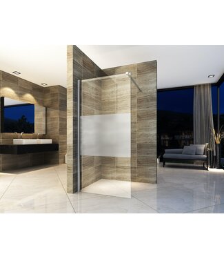 CREAVIT Inloopdouche 140x200cm Helder / Mat glas ECO Douchewand Helder/Mat Glas Veiligheidsglas 8mm met Antikalk 200cm