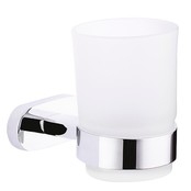 Tandenborstel houder chroom met Glazen bakje Tandenborstelhouder