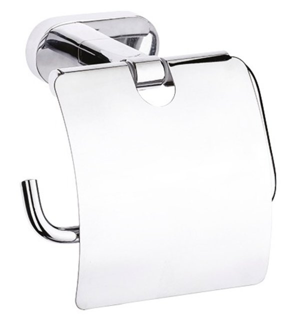 Toiletrolhouder Quera Chroom Messing met klepje