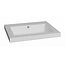 SaniPRO Wastafel mineraalmarmer 60cm overloop met kraangat 0 of 1 Wit glanzend SaniPro Trendline 60x47x5 cm zonder kraangat